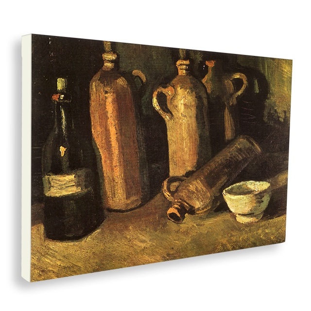 빈센트 반 고흐 1884 네개의 석병, 플라스크, 하얀컵의 정물화 세계명화 캔버스 인테리어 액자