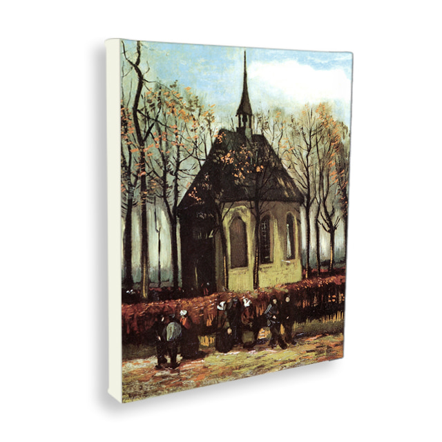 빈센트 반 고흐 1884 뉘넨의 개혁교회를 떠나는 신도들 세계명화 캔버스 인테리어 액자